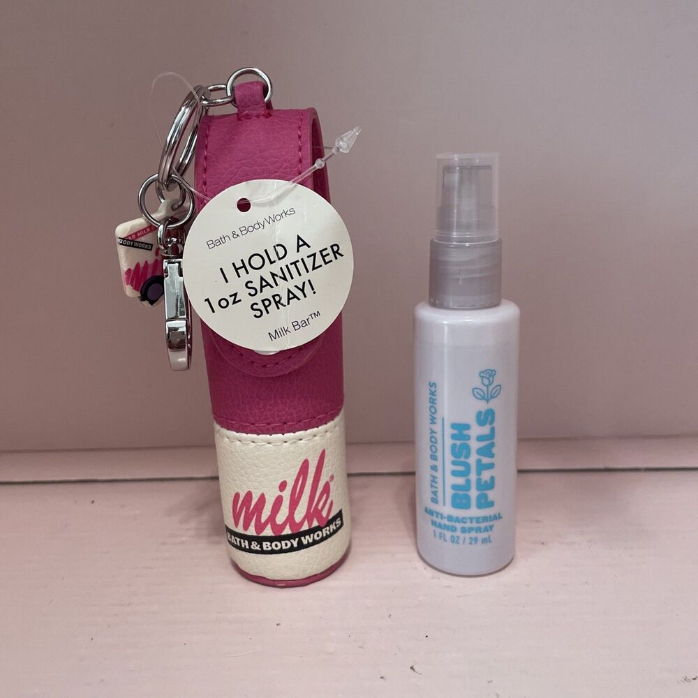 Bath & Body Works Milk Bar Birthday Cake Sanitizer Holder & Blush Spray New